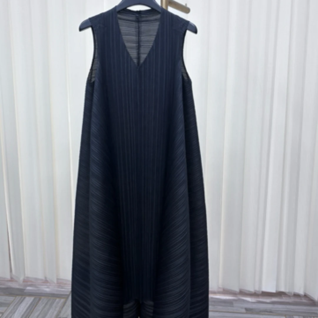 原版褶皱中古无袖连衣裙