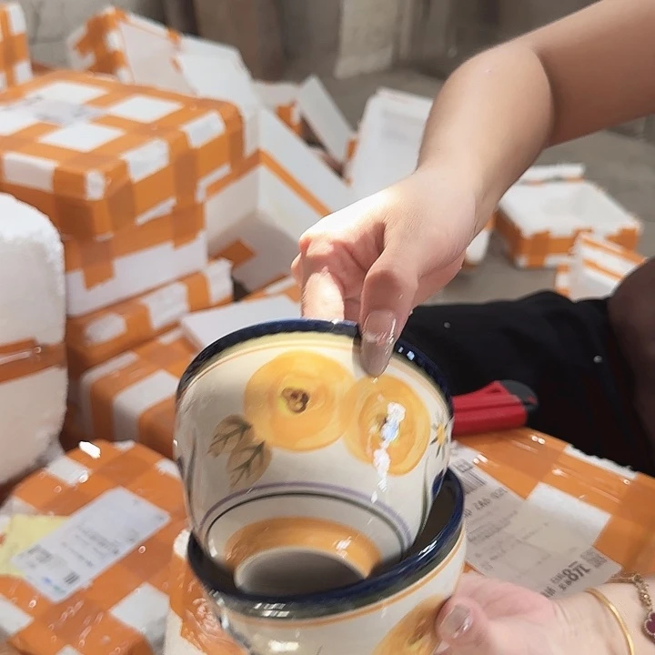瓷片手绘碗2个4.5寸微瑕