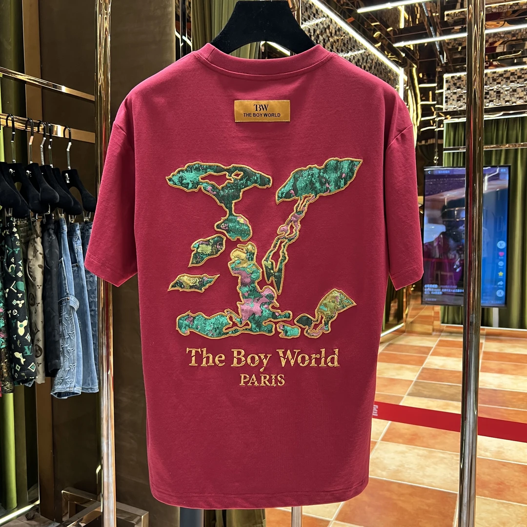 F【阿诺专属】2025夏季新品百搭重工刺绣短袖88665
