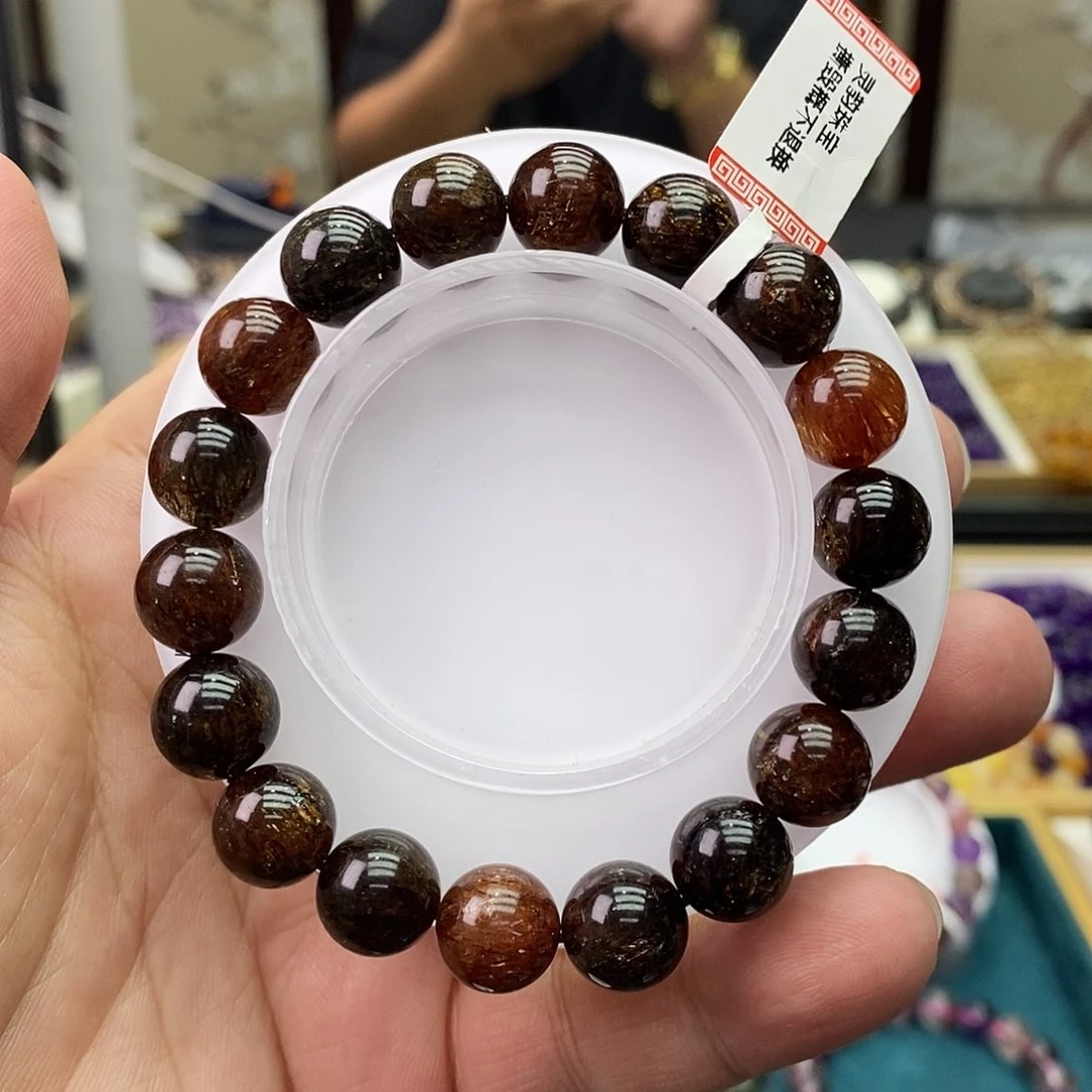 水晶手串未镶嵌黑金超七