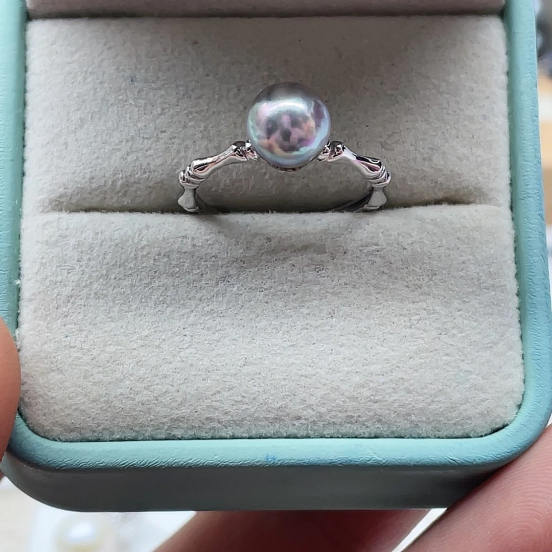 海水珍珠银S925镶嵌戒指