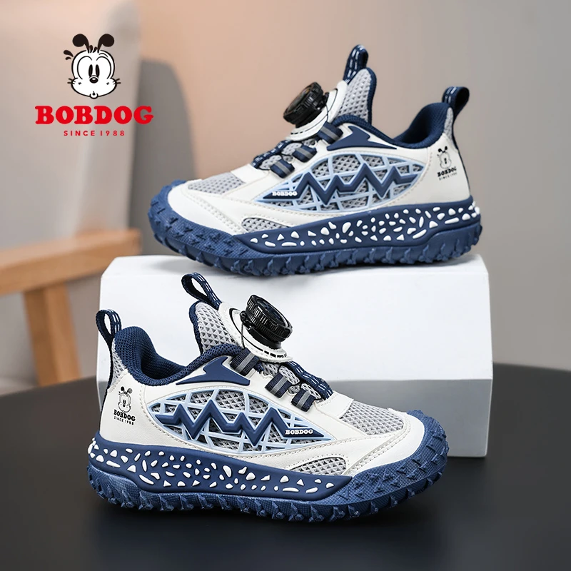 B02136巴布豆男女童鞋2025秋冬款网面皮面软底儿童运动鞋加绒保暖