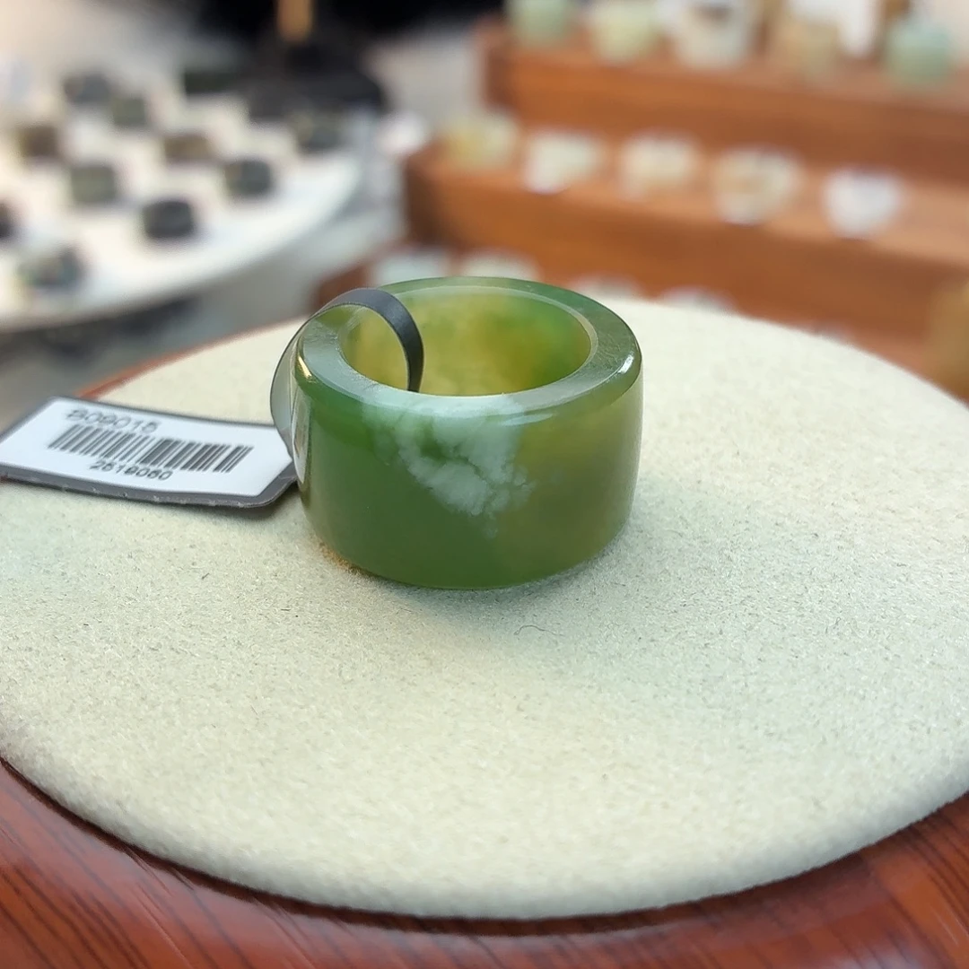 和田玉未镶嵌戒指i19莫奈花园圆切16.4mm