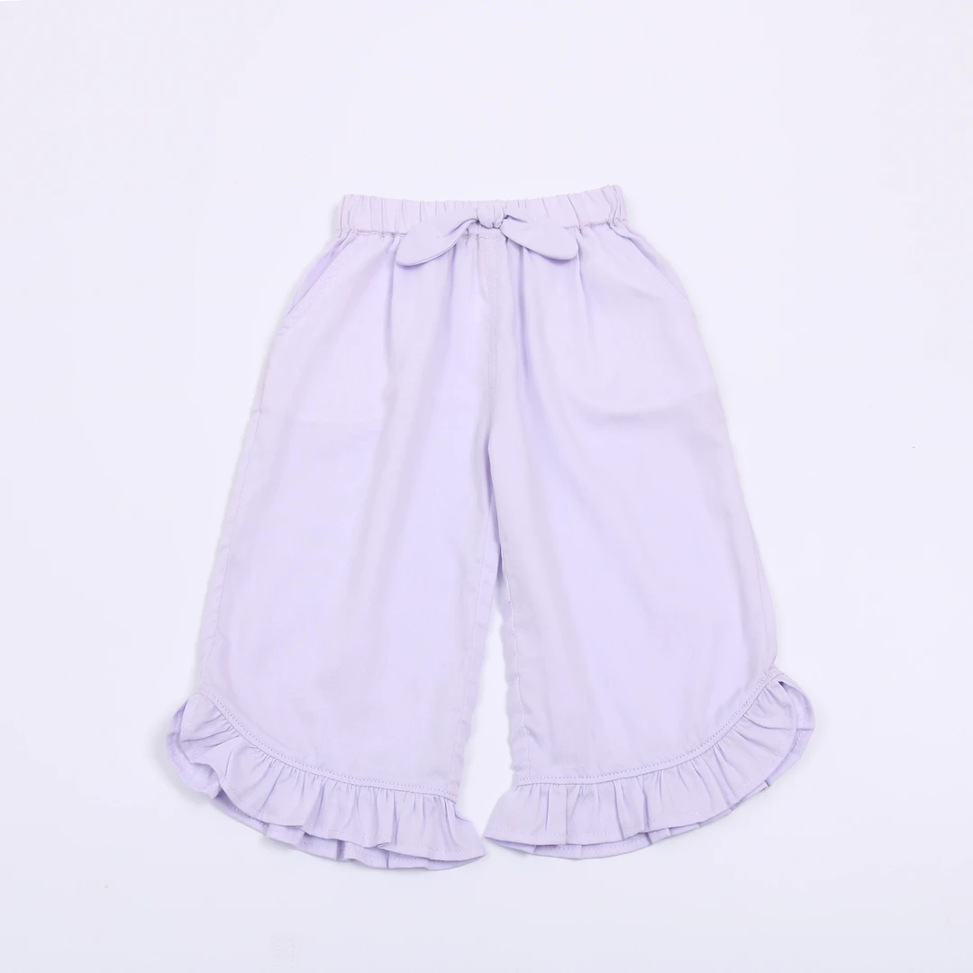 儿童夏季贡缎纯棉阔腿裤女童女童宝宝薄款七分裤女童阔腿裤273
