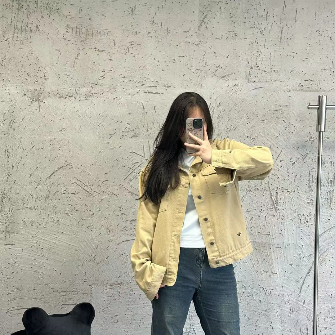 《小韩韩推荐》设计师款dd印花牛仔外套大码女装春季显瘦水洗百搭
