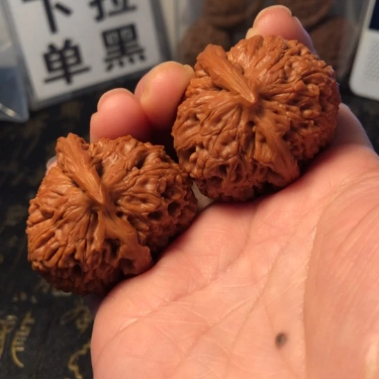 文玩核桃把件水龙纹鹰勾40mm