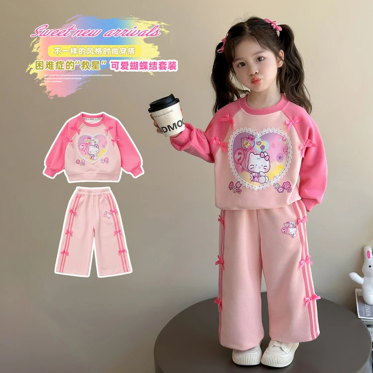 女童休闲套装1春秋纯棉2洋气3岁儿童2025新款时髦小女孩运动秋装