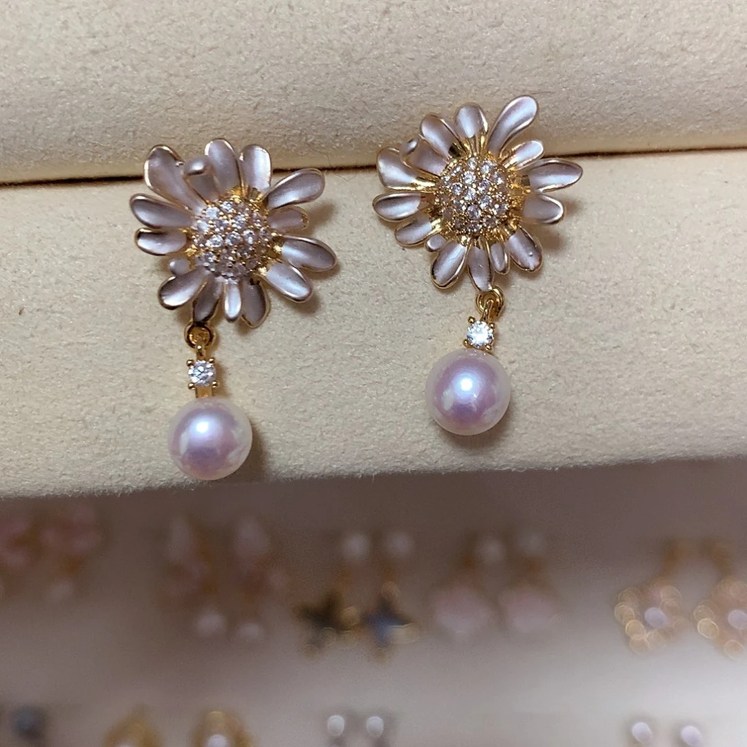 淡水珍珠耳饰合金