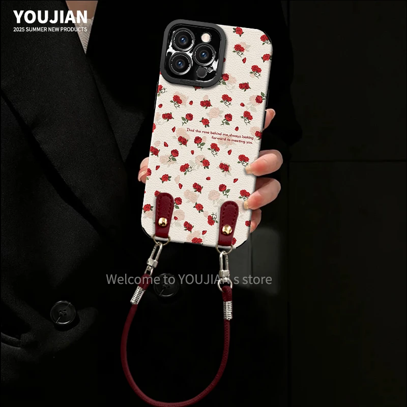 适用【苹果/oppo/华为/vivo/小米】玫瑰碎花简约ins风创意手机壳女