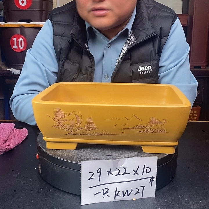 紫砂花盆货号一只KW27