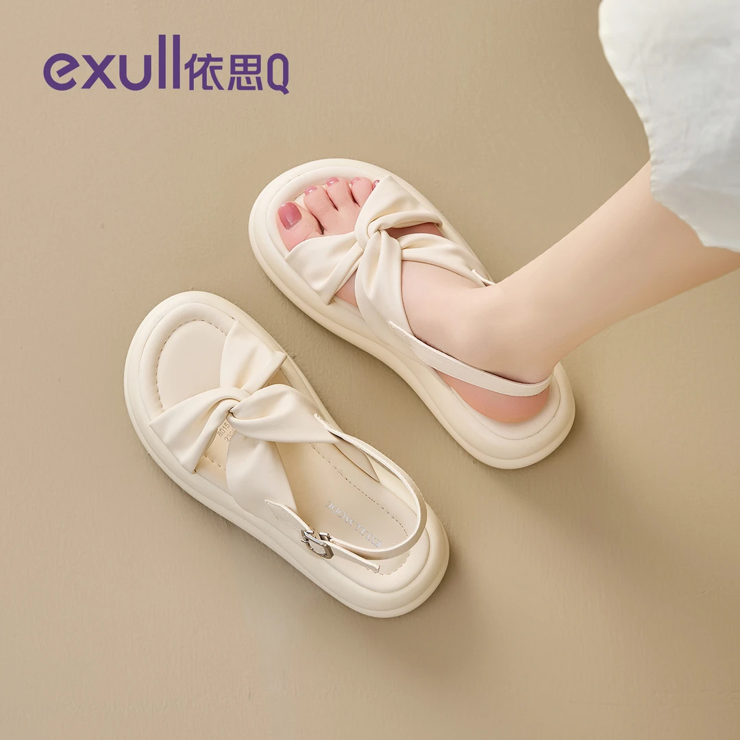 依思q厚底凉鞋女款2025新款夏季外穿百搭休闲沙滩鞋配裙子凉拖鞋