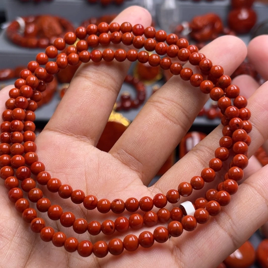 南红玛瑙未镶嵌珠宝奇石多圈4.5mm
