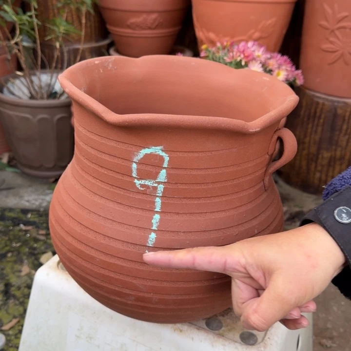 紫砂花盆口27高27宜兴紫砂