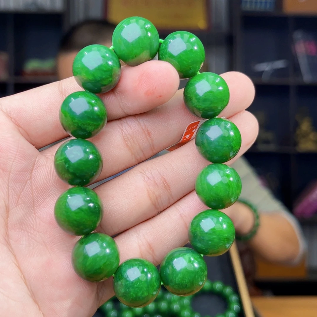 和田玉未镶嵌手串天然和田玉俄罗斯五号矿琉璃翠卡16