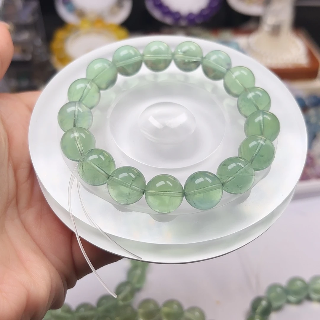 水晶手链未镶嵌静***绿萤石12.3