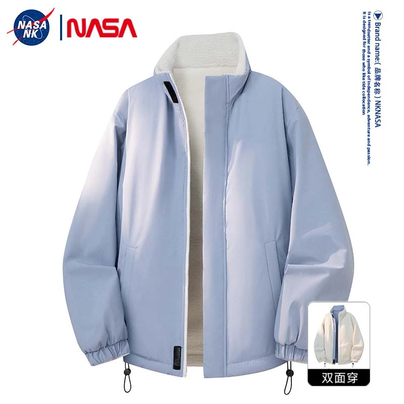 NASA联名冬季加厚防寒双面穿棉衣外套男士潮牌百搭休闲立领棉服潮