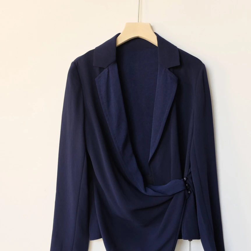 女装深蓝色薄款休闲外套1400307-3022