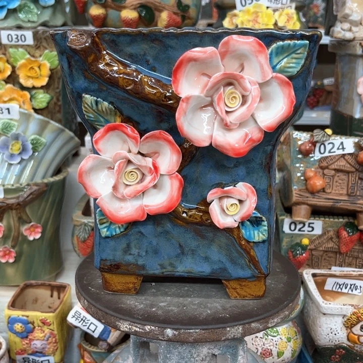 紫砂花盆粗陶材质多肉花盆