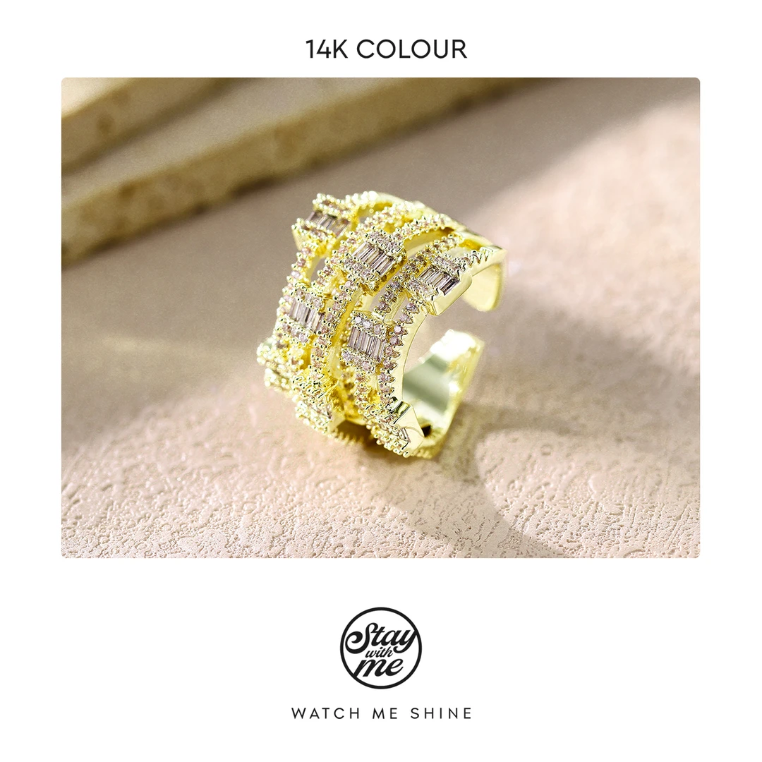 STAY WITH ME 铜合金合成锆石戒指 小众设计DR0031戒指