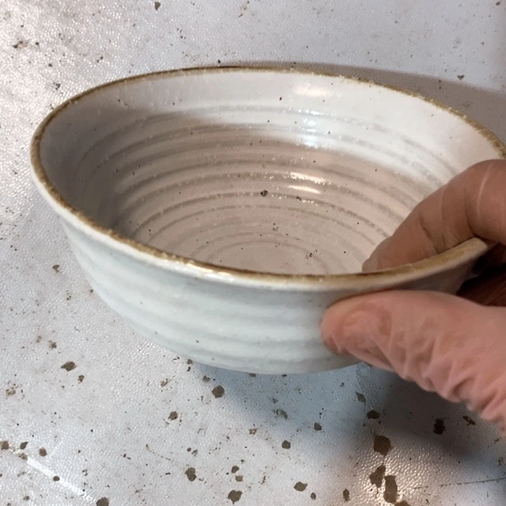 瓷片五厂白粉引芝麻釉碗