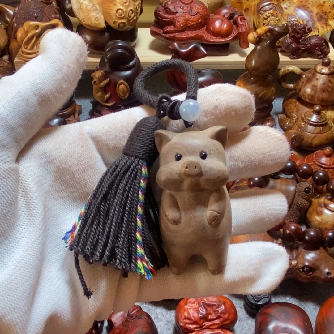 无事牌檀香紫檀（小叶紫檀）榉木小福猪