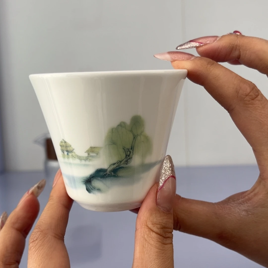 瓷片山水清音主人杯