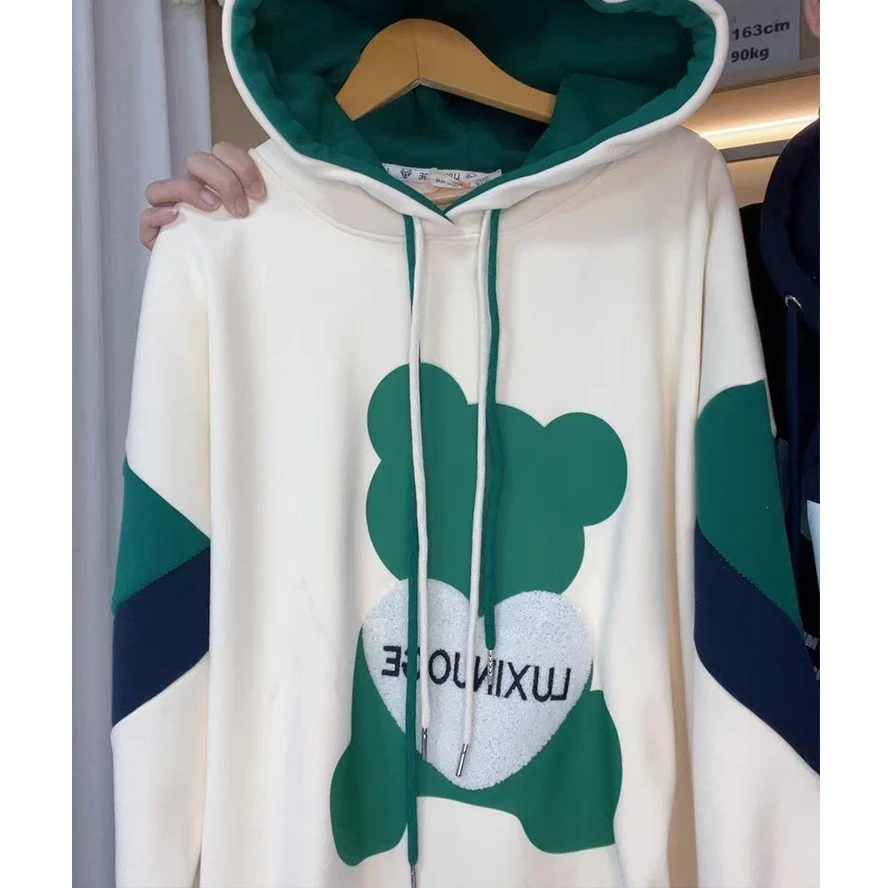 【JL-10】2025季新款字百搭宽松慵懒风连帽卫衣女