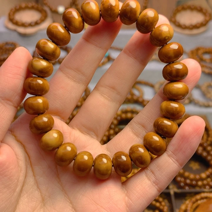 果皮天然库克精挑算盘珠9*12单圈手串