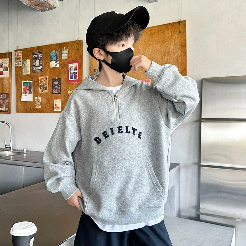 男童秋装卫衣2025新款中大童痞帅连帽上衣儿童秋季休闲百搭童装潮