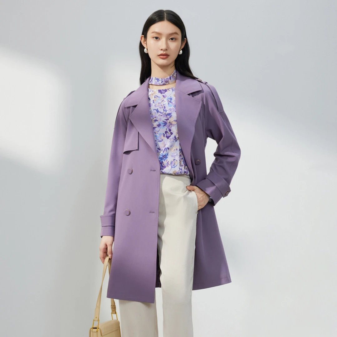【丽公主专属】JZ玖姿JTDC41202轻松感风衣女春季新款纯色职业外套