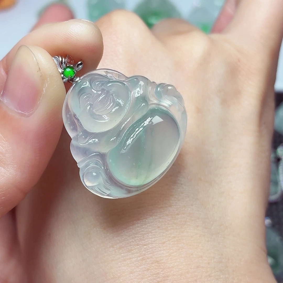 翡翠未镶嵌颈饰佛公27.1mm-29.5mm-6.5mm