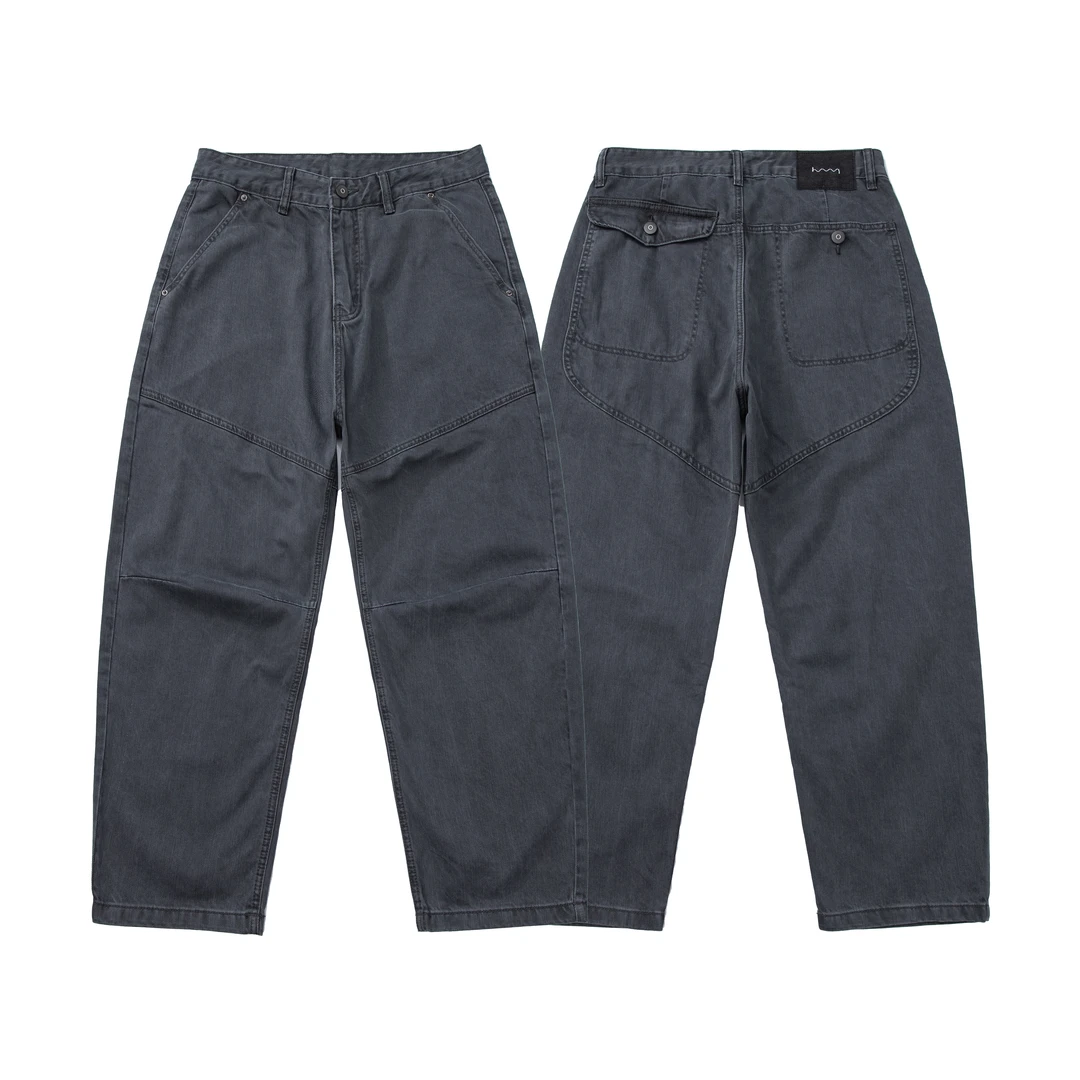 复古水洗灰色休闲裤男简约工装裤百搭直筒  2220