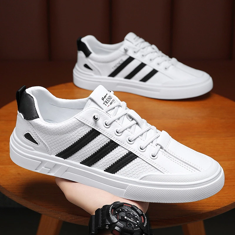 2025春秋新款男鞋韩版百搭板鞋男士运动休闲鞋一脚蹬透气小白鞋