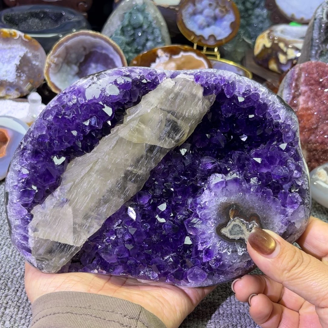 未镶嵌紫晶摆件水晶