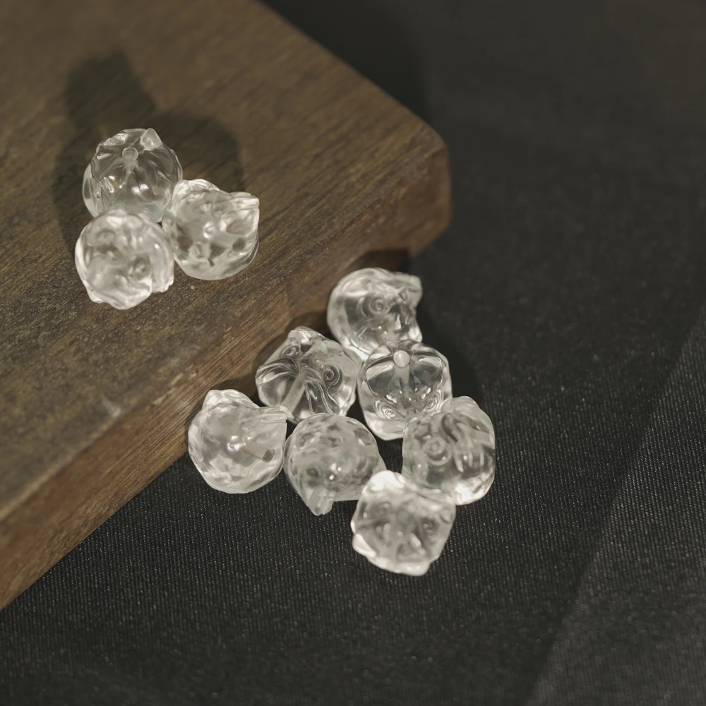 【发1颗】10mm*11mm 白水晶醒狮 DIY散珠配件SJ79