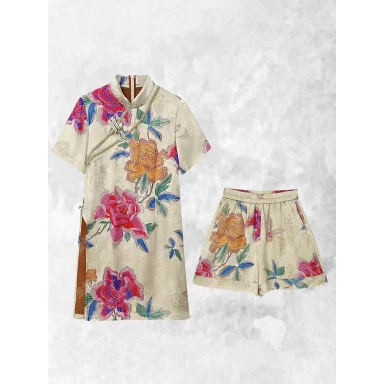 [旗袍套装】新中式国风网红气质休闲夏季6826