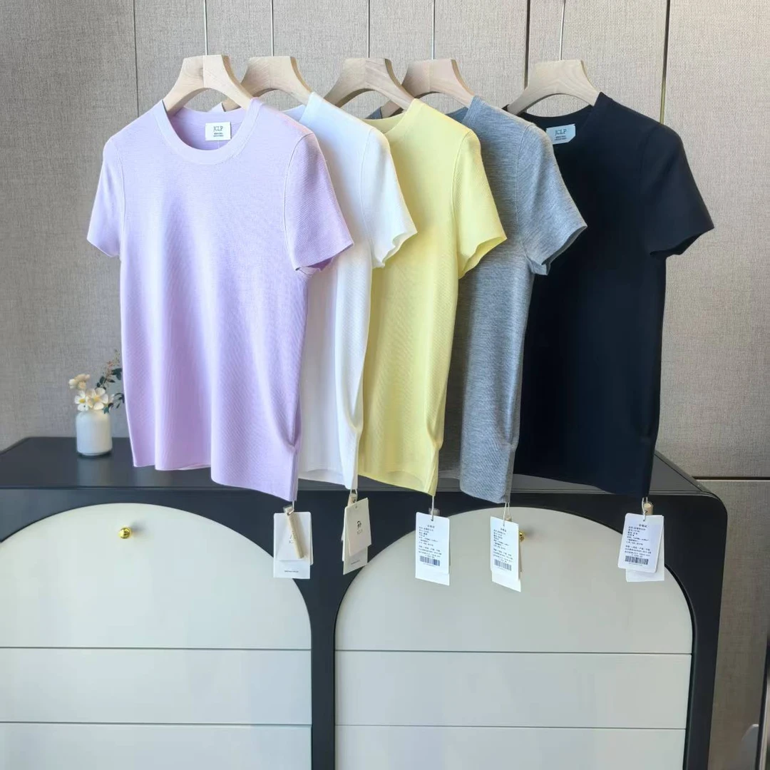 73108中位线绷缝  精纺美丽诺羊毛短袖J