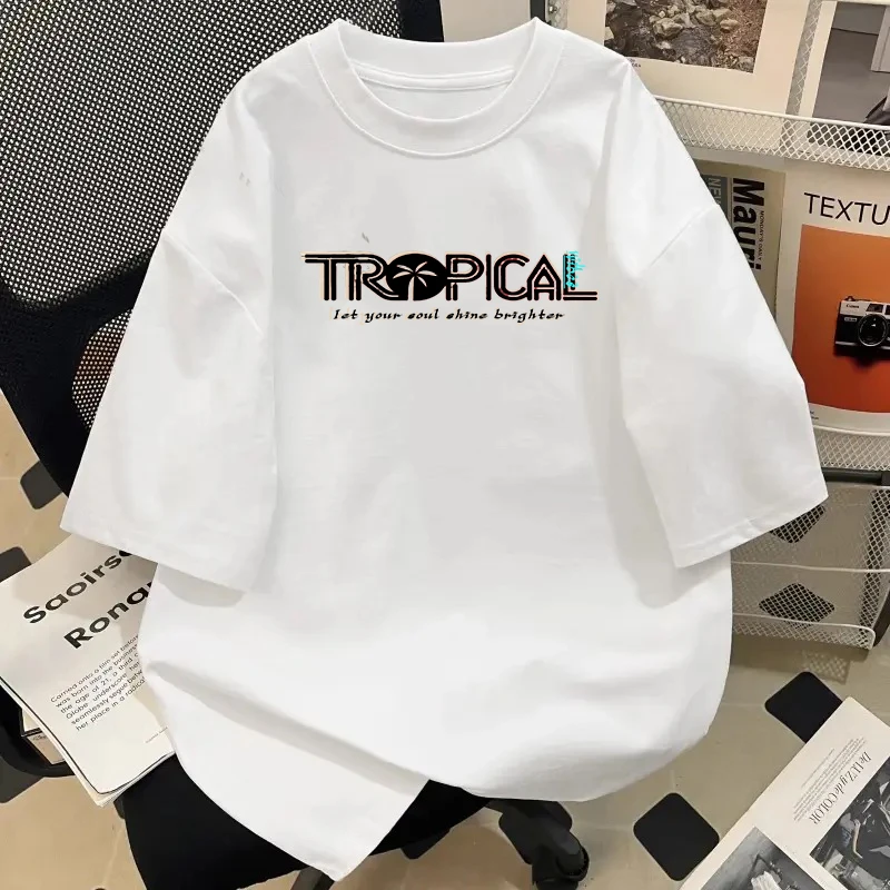 美式复古休闲短袖t恤男士2025夏季新款重磅纯棉圆领宽松潮流上衣