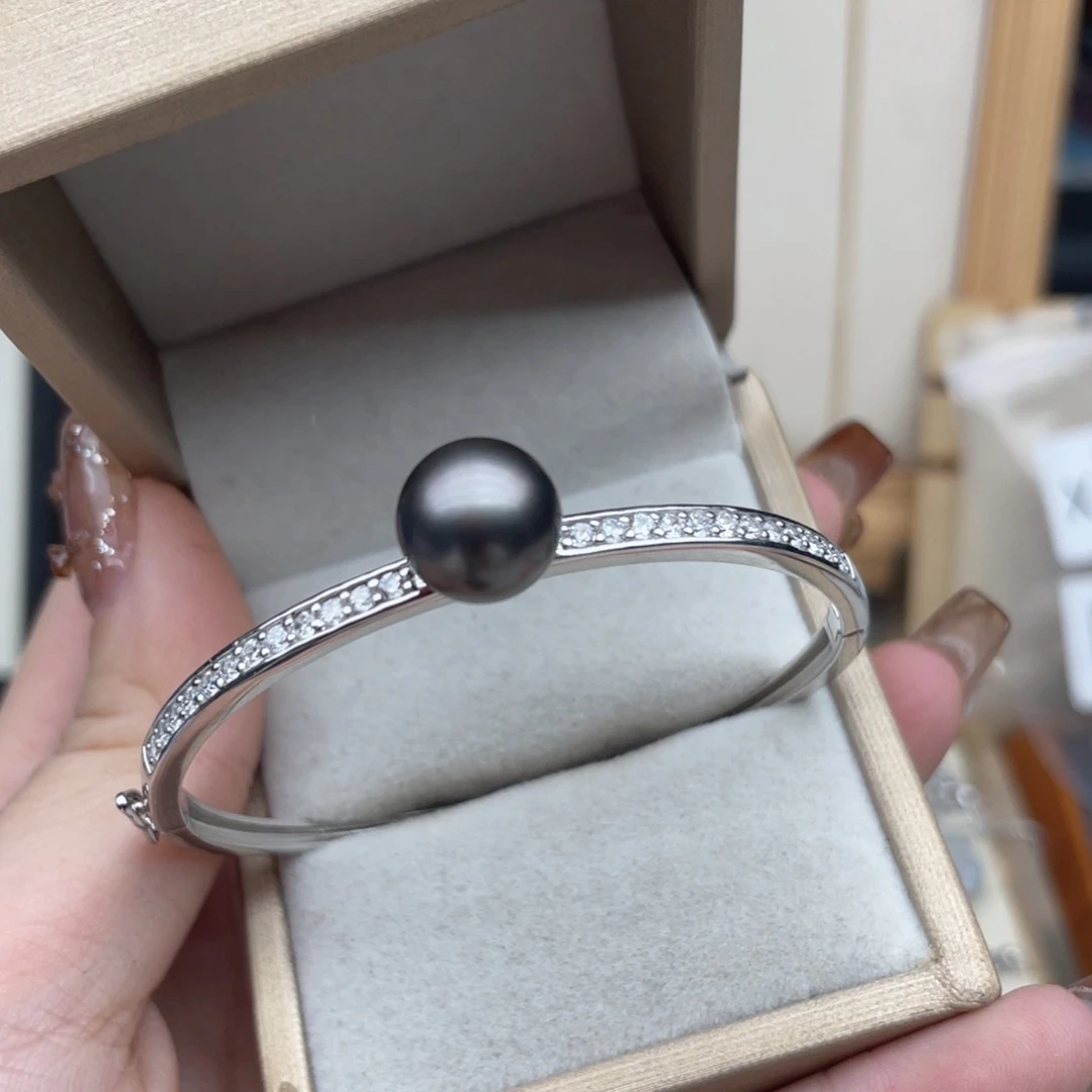 银S925镶嵌手镯海水珍珠F29