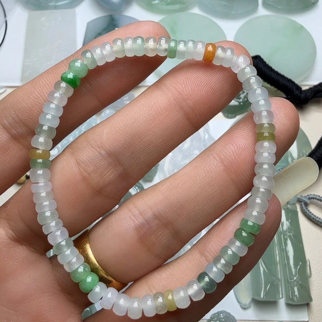 翡翠未镶嵌颈饰天然缅甸翡翠A货多宝手串