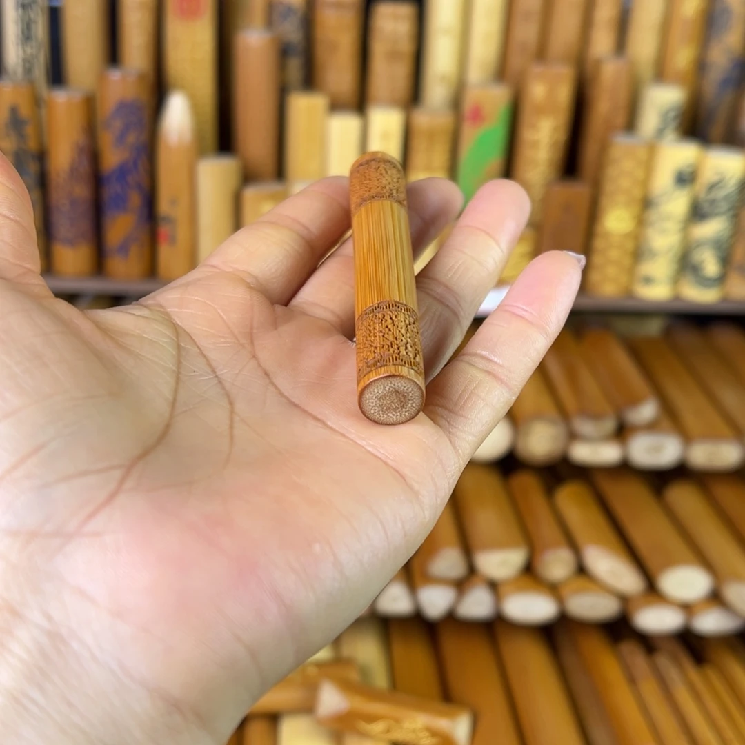 实心玉竹手手把件金箍棒