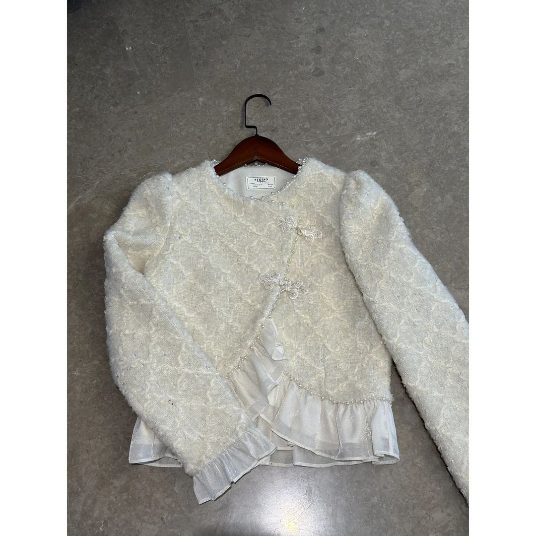 【雅乔宠粉专场】米色盘绣花小香外套DYTH-23093015