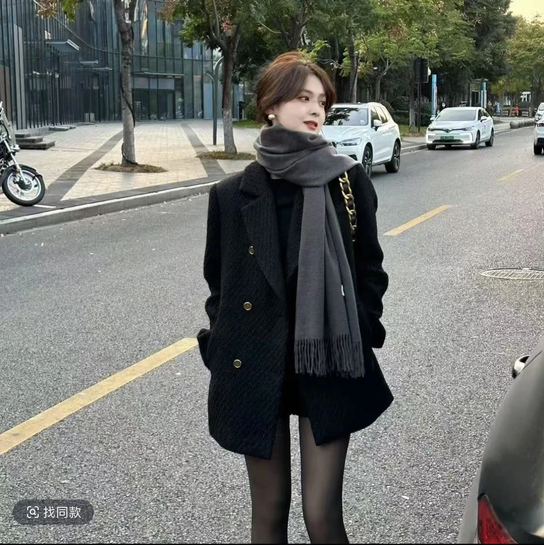 法式气质加厚西装外套