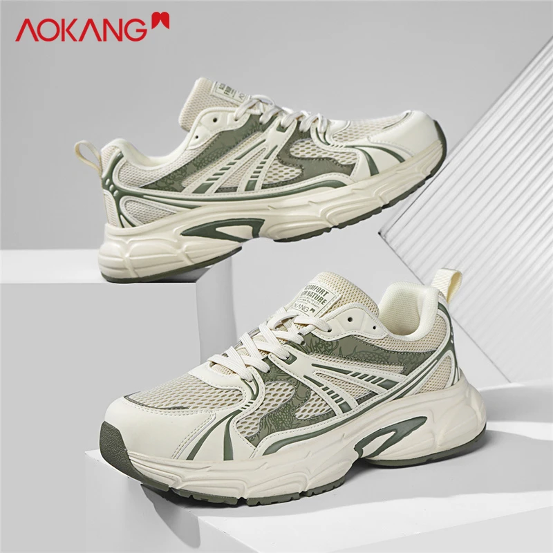Aokang/奥康2025春夏跑步学生潮流休闲韩版厚底增高透气老爹鞋