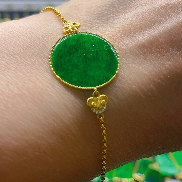 18K金镶嵌手链翡翠手链