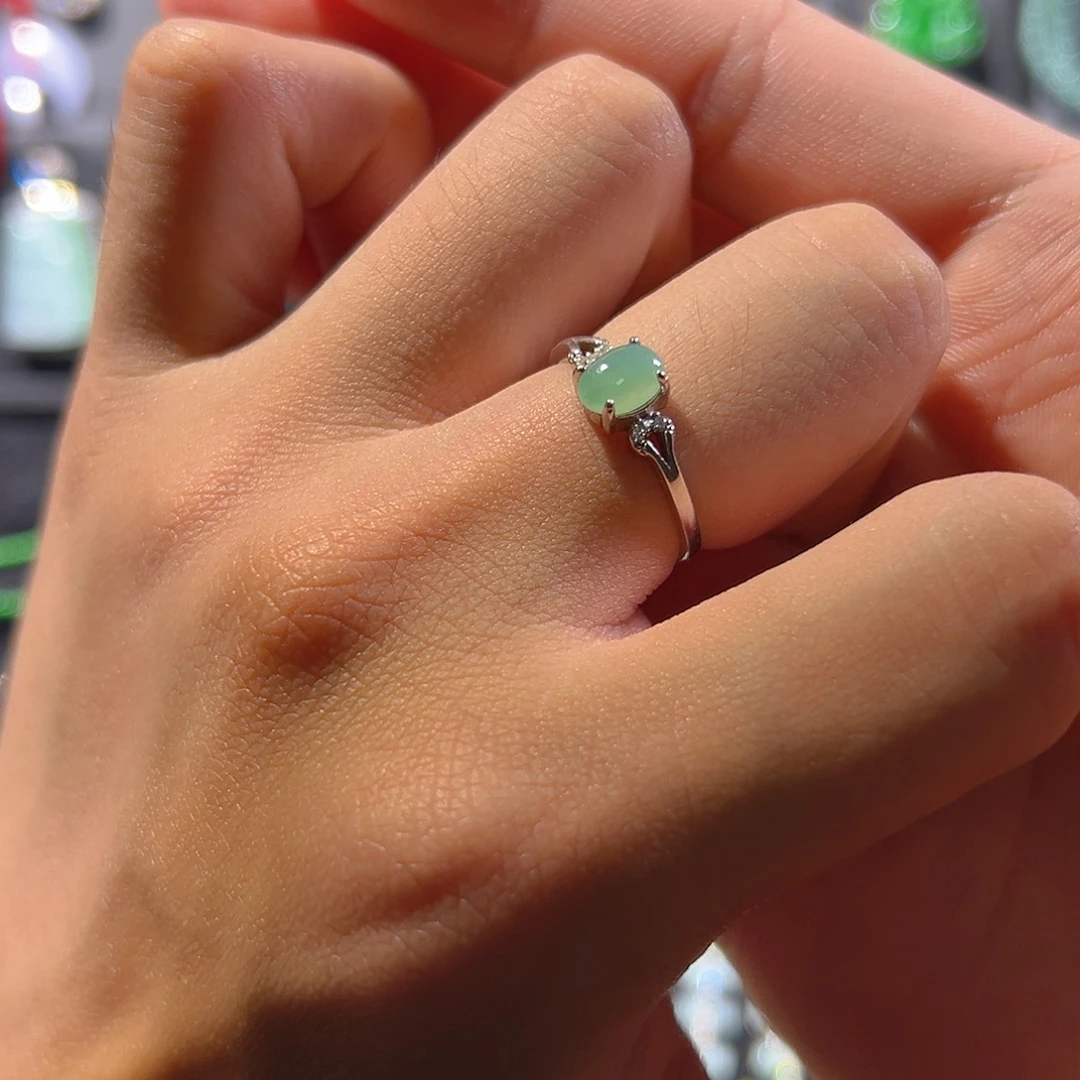 翡翠银S925镶嵌戒指