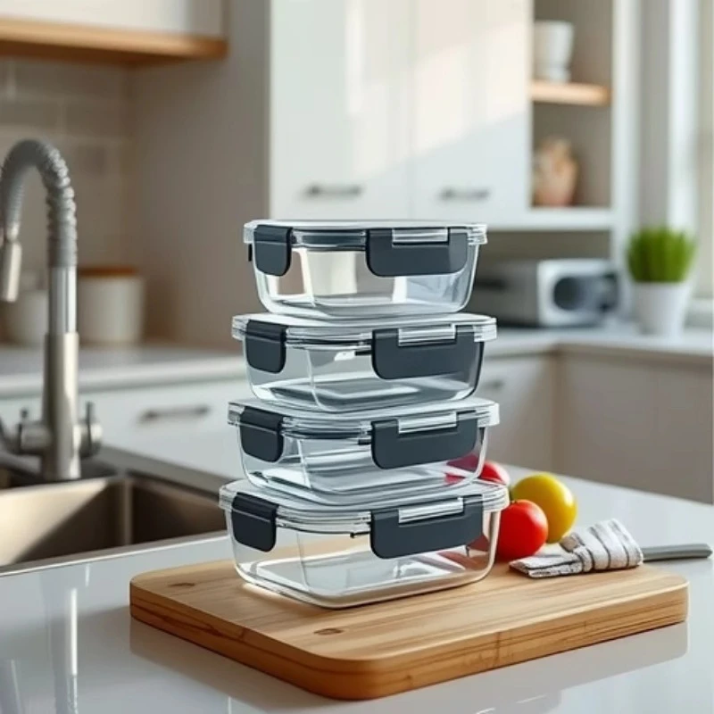 可拆卸高硼硅玻璃保鲜碗食品级冰箱专用密封碗可进微波炉烤箱加热