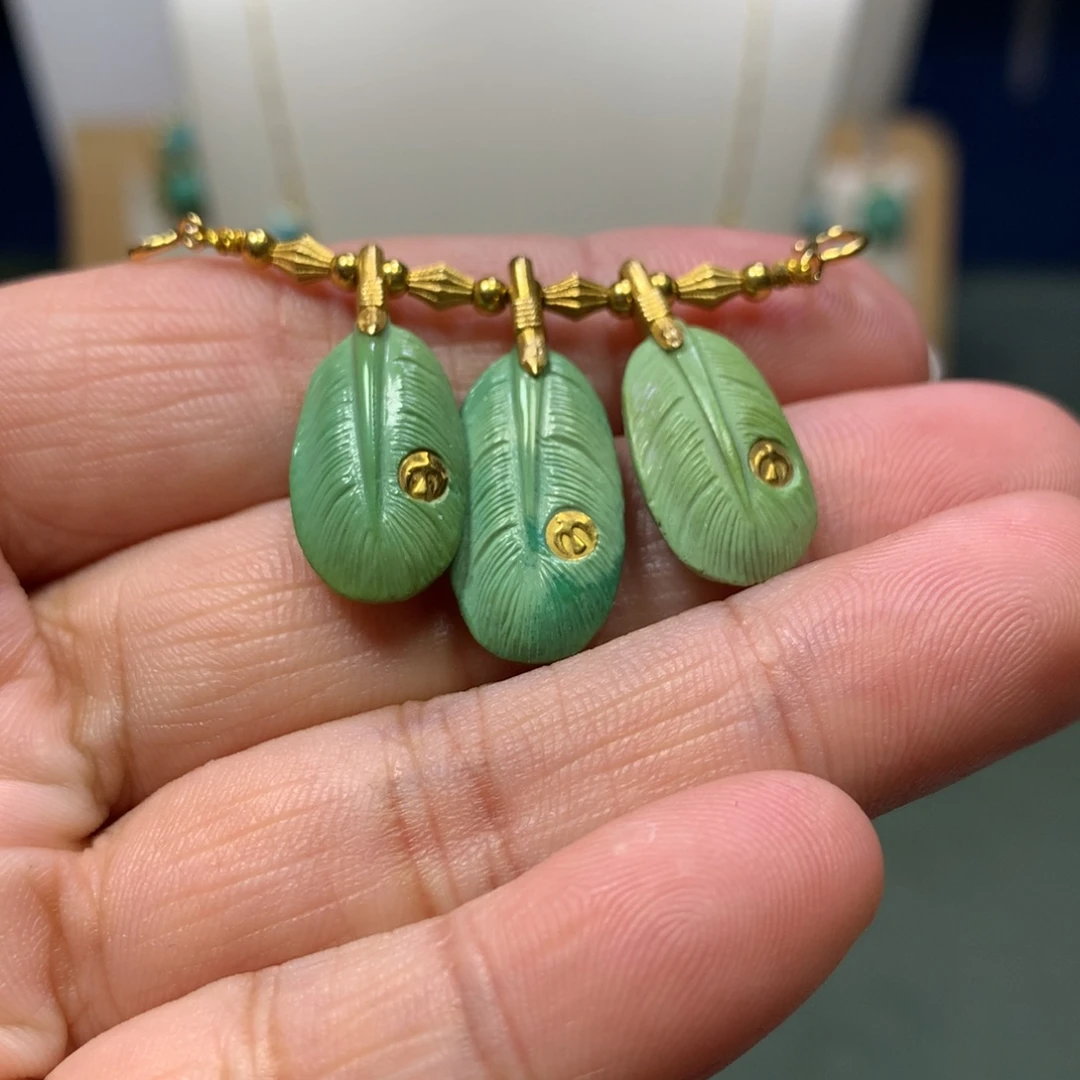 绿松石18K金镶嵌半链