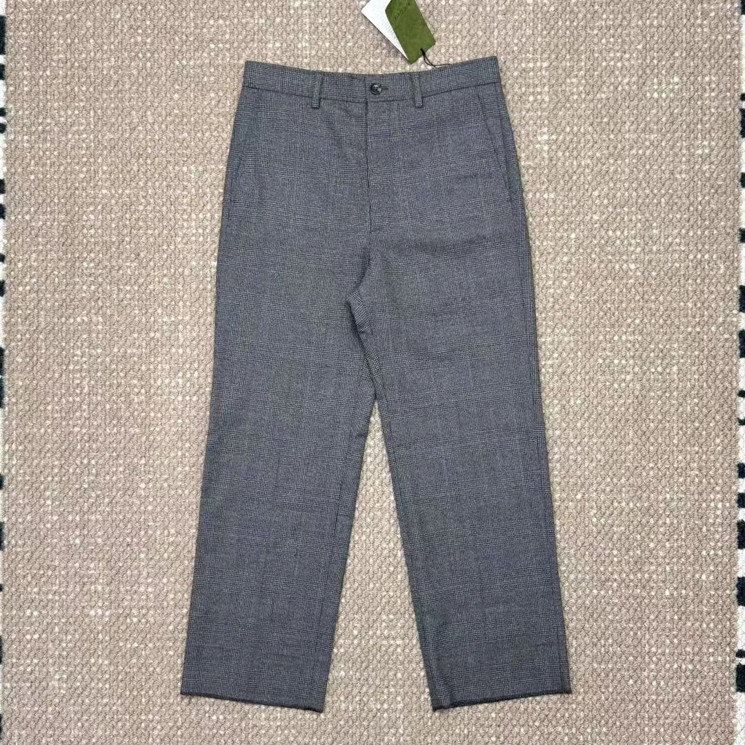 未使用 GUCCI/古驰 经典徽标logo千鸟格百搭休闲裤