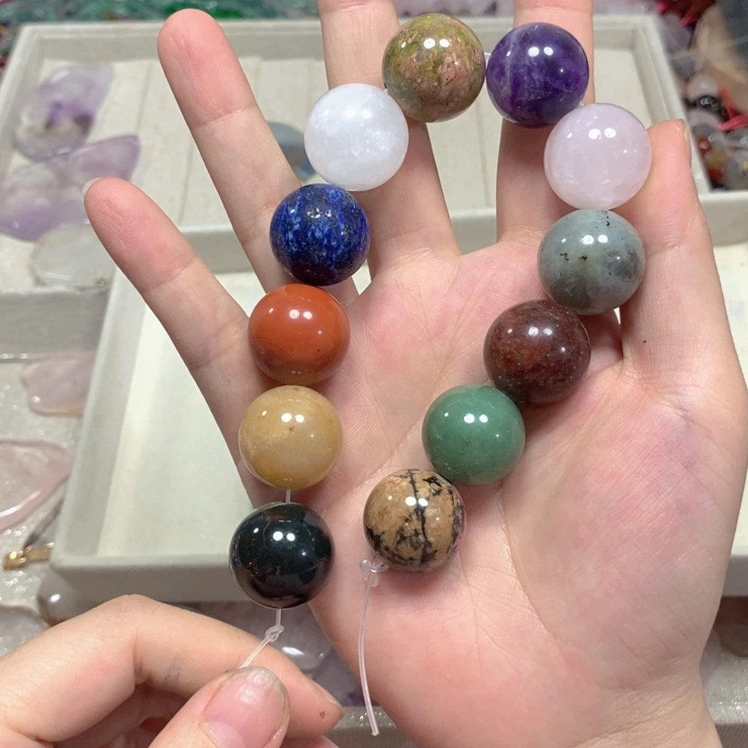 玛瑙/玉髓未镶嵌珠宝半成品多宝短款卡20mm